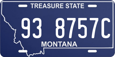 MT license plate 938757C