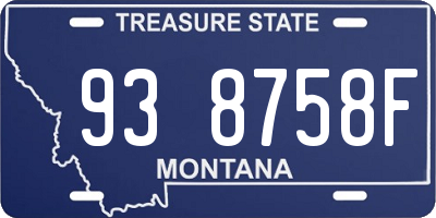 MT license plate 938758F