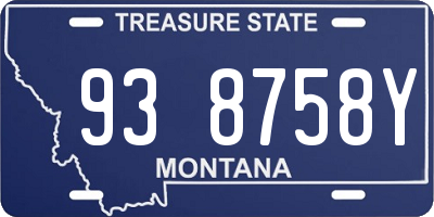 MT license plate 938758Y