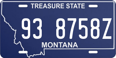 MT license plate 938758Z