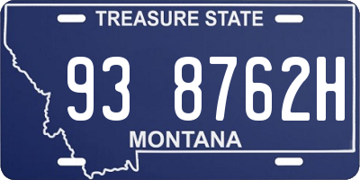 MT license plate 938762H