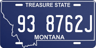 MT license plate 938762J