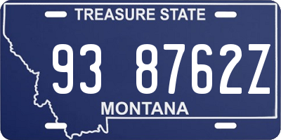 MT license plate 938762Z