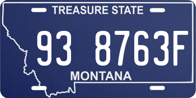 MT license plate 938763F