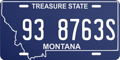 MT license plate 938763S