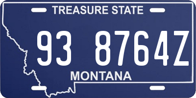 MT license plate 938764Z