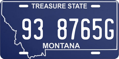 MT license plate 938765G