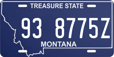 MT license plate 938775Z