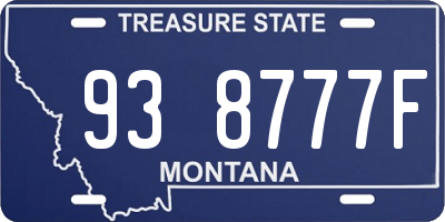 MT license plate 938777F