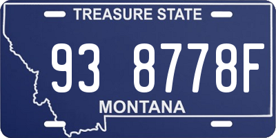 MT license plate 938778F