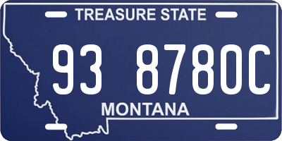 MT license plate 938780C