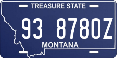 MT license plate 938780Z