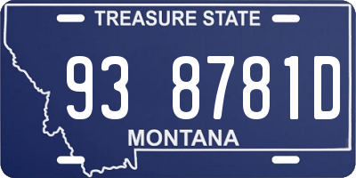 MT license plate 938781D