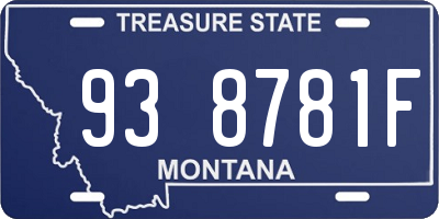 MT license plate 938781F