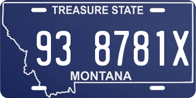 MT license plate 938781X