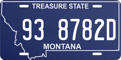 MT license plate 938782D