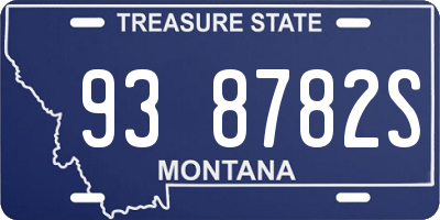 MT license plate 938782S
