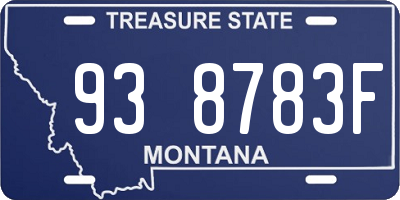 MT license plate 938783F