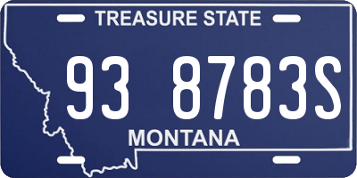 MT license plate 938783S