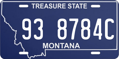 MT license plate 938784C
