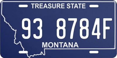 MT license plate 938784F