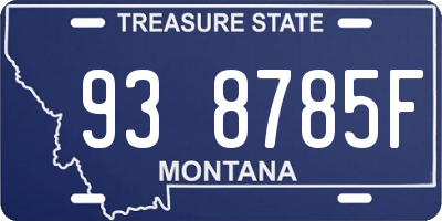 MT license plate 938785F
