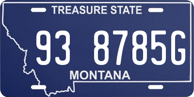 MT license plate 938785G