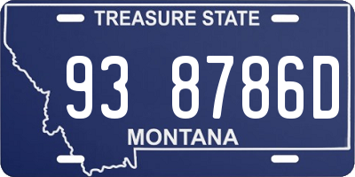 MT license plate 938786D