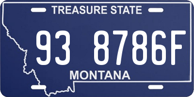 MT license plate 938786F