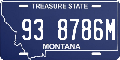 MT license plate 938786M