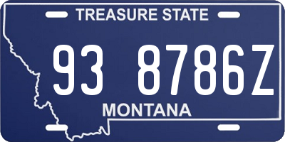 MT license plate 938786Z