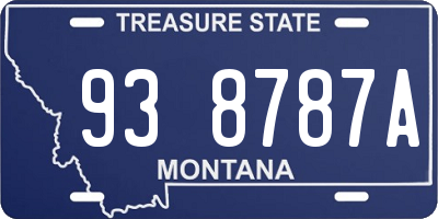 MT license plate 938787A