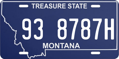 MT license plate 938787H