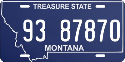 MT license plate 938787O