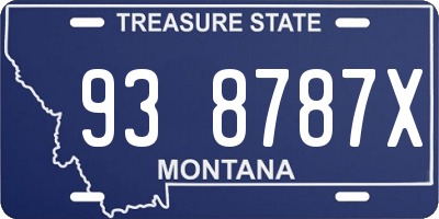 MT license plate 938787X