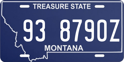 MT license plate 938790Z