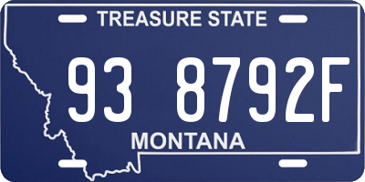 MT license plate 938792F