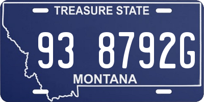 MT license plate 938792G