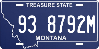 MT license plate 938792M