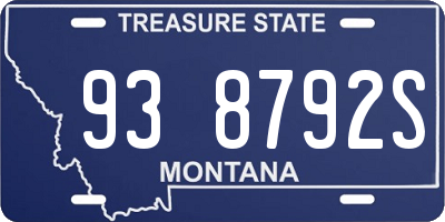 MT license plate 938792S