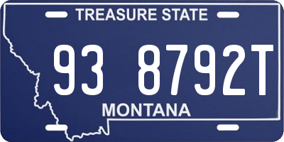 MT license plate 938792T