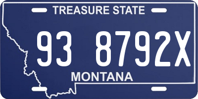 MT license plate 938792X