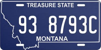 MT license plate 938793C