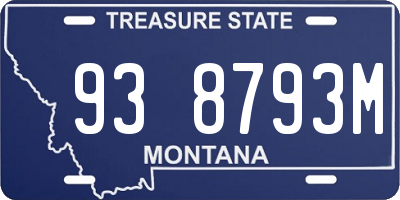MT license plate 938793M