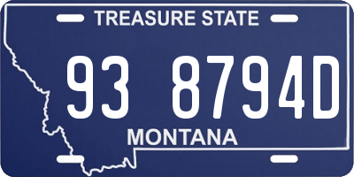 MT license plate 938794D