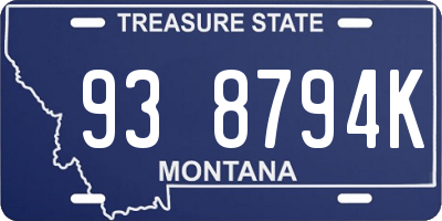 MT license plate 938794K