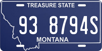 MT license plate 938794S