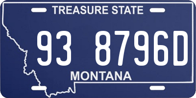 MT license plate 938796D