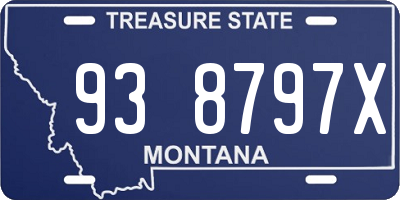 MT license plate 938797X