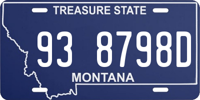 MT license plate 938798D